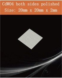 CdWO4 crystal, CdWO4 scintillator, CWO scintillation crystal, Cadmium Tungstate crystal, 20 x 20 x 2mm