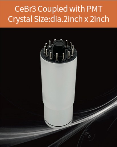 CeBr3 scintillation Detector, CeBr3 scintillator crystal with photomultiplier,  ECB-D50H50/2T01