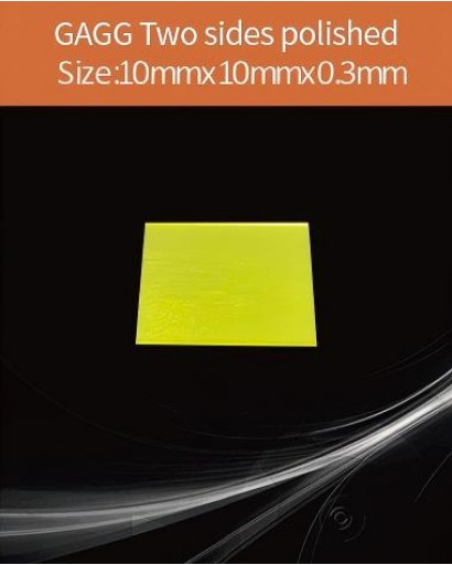 GAGG Ce scintillation crystal, GAGG Ce crystal, GAGG scintillator, Ce:Gd3Al2Ga3O12 crystal, 10 x10 x0.3mm