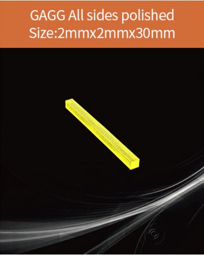 GAGG Ce scintillation crystal, GAGG Ce crystal, GAGG scintillator, Ce:Gd3Al2Ga3O12 crystal, 2x2x30mm