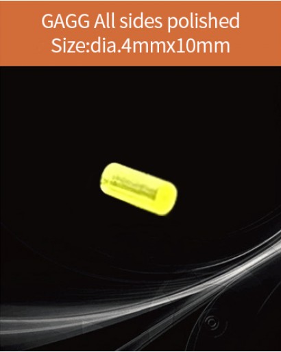 GAGG Ce scintillation crystal, GAGG Ce crystal, GAGG scintillator, Ce:Gd3Al2Ga3O12 crystal, dia.4x10mm