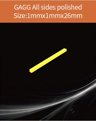 GAGG Ce scintillation crystal, GAGG Ce crystal, GAGG scintillator, Ce:Gd3Al2Ga3O12 crystal, 1x1x26mm