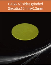 GAGG Ce scintillation crystal, GAGG Ce crystal, GAGG scintillator, Ce:Gd3Al2Ga3O12 crystal, dia.10x0.3mm