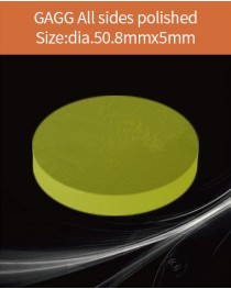 GAGG Ce scintillation crystal, GAGG Ce crystal, GAGG scintillator, Ce:Gd3Al2Ga3O12 crystal, diameter 50.8x5mm