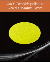 GAGG Ce scintillation crystal, GAGG Ce crystal, GAGG scintillator, Ce:Gd3Al2Ga3O12 crystal, dia.25x0.2mm