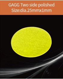 GAGG Ce scintillation crystal, GAGG Ce crystal, GAGG scintillator, Ce:Gd3Al2Ga3O12 crystal, dia.25x1mm