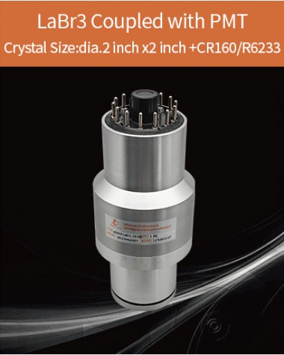 LaBr3 scintillation Detector, LaBr3 scintillator crystal with photomultiplier,  ELBC-D50H50/3T01