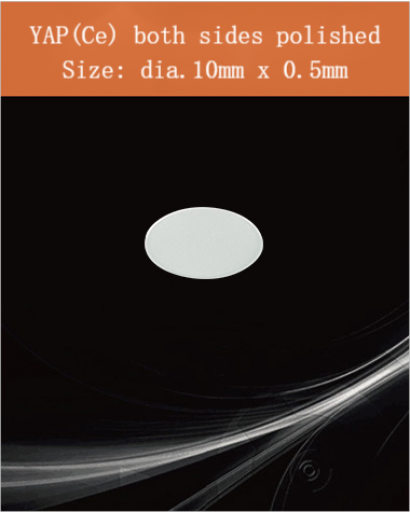 YAP Ce scintillator, YAP Ce crystal, Ce doped YAP scintillation crystal, Scintillation YAP Ce, YAP:Ce dia.10x0.5mm YAP Ce scintillator, YAP Ce crystal, Ce doped YAP scintillation crystal, Scintillation YAP Ce, YAP:Ce dia.10x0.5mm