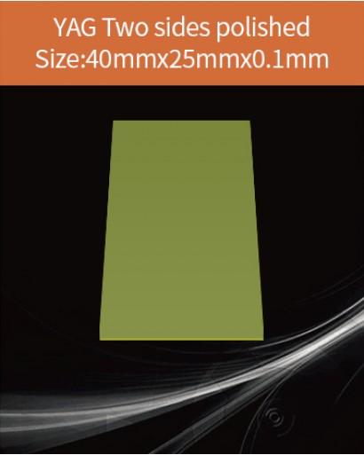 YAG Ce scintillator, YAG Ce crystal, Ce doped YAG scintillator, Scintillation YAG Ce, YAG Ce 40x25x0.1mm both sides polished