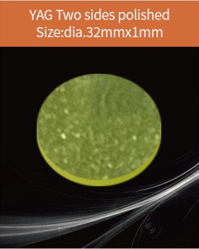 YAG Ce scintillator, YAG Ce crystal, Ce doped YAG scintillator, Scintillation YAG Ce, YAG Ce dia.32x1mm both sides polished